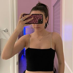 LF Rhinestone Strap Emma and Sam Black Cro…